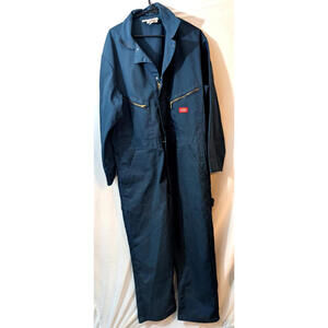 Dickies Men's Size 46 Regular Navy Blue L Sleeve Cotton Coveralls Work Jumpsuit
